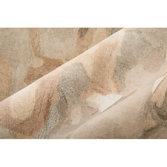 Blue And Ivory Abstract Hand Tufted Area Rug Photo 9