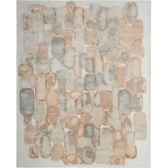 Blue And Ivory Abstract Hand Tufted Area Rug Photo 7