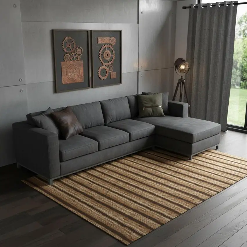 Blue And Ivory Abstract Hand Woven Area Rug Photo 1