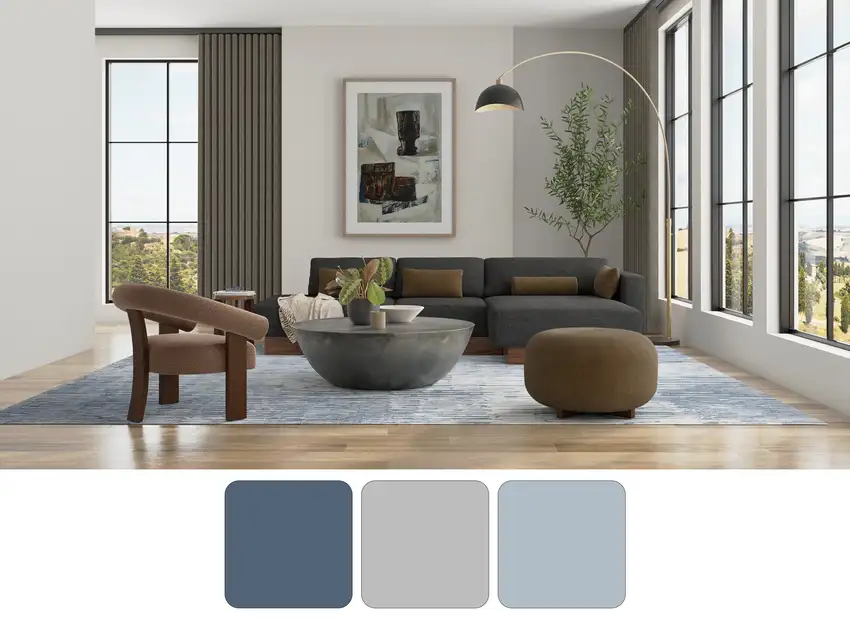 Blue And Ivory Abstract Hand Woven Area Rug Photo 6