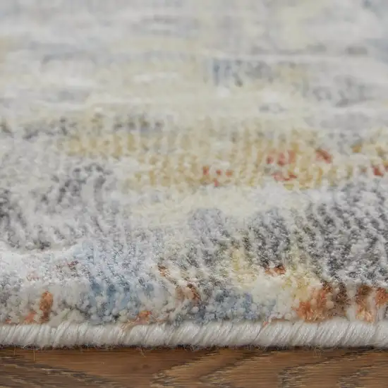 Blue And Ivory Abstract Hand Woven Area Rug Photo 9