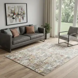 Photo of Blue And Ivory Abstract Hand Woven Area Rug