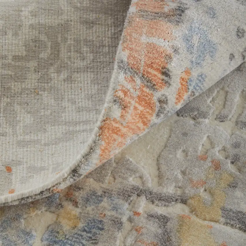 Blue And Ivory Abstract Hand Woven Area Rug Photo 4