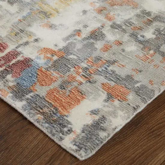 Blue And Ivory Abstract Hand Woven Area Rug Photo 7