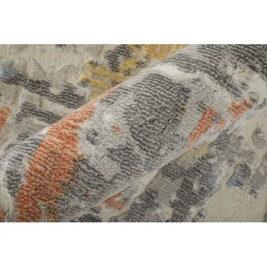 Blue And Ivory Abstract Hand Woven Area Rug Photo 3