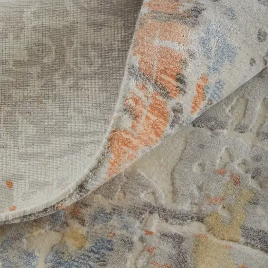 Blue And Ivory Abstract Hand Woven Area Rug Photo 4