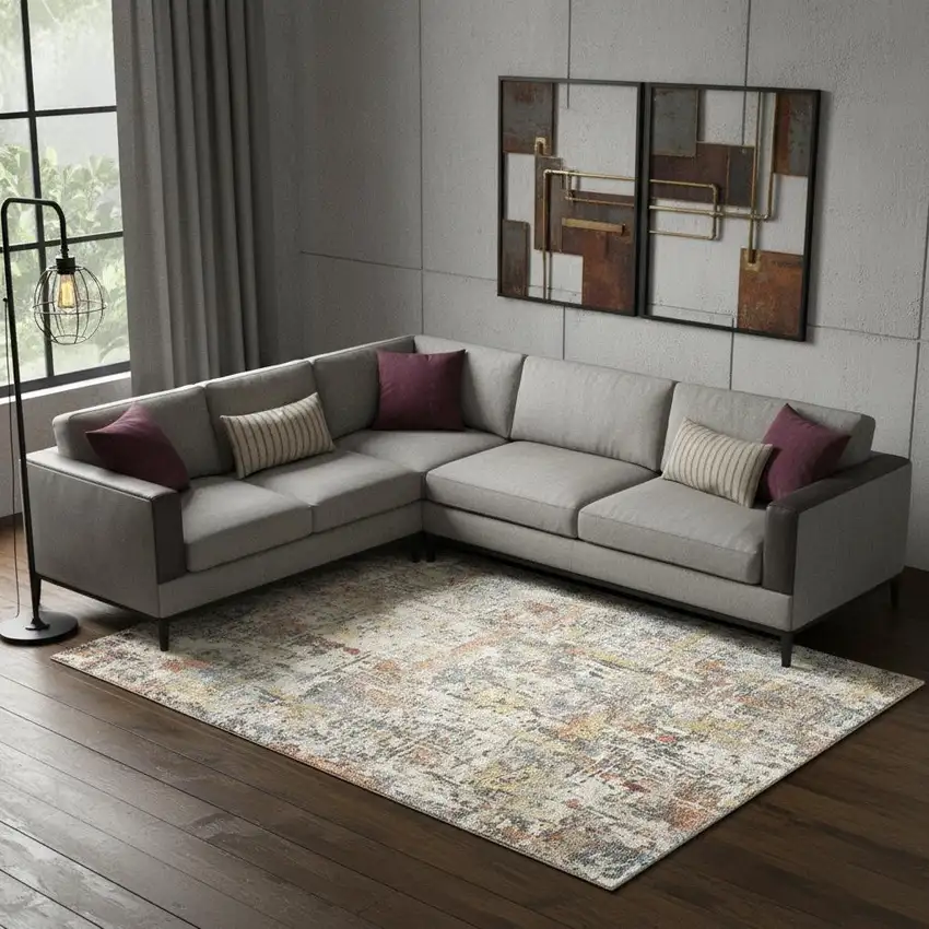 Blue And Ivory Abstract Hand Woven Area Rug Photo 1