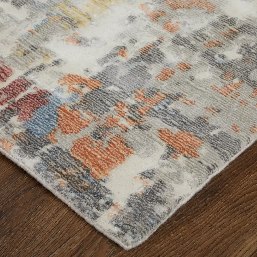 Blue And Ivory Abstract Hand Woven Area Rug Photo 7