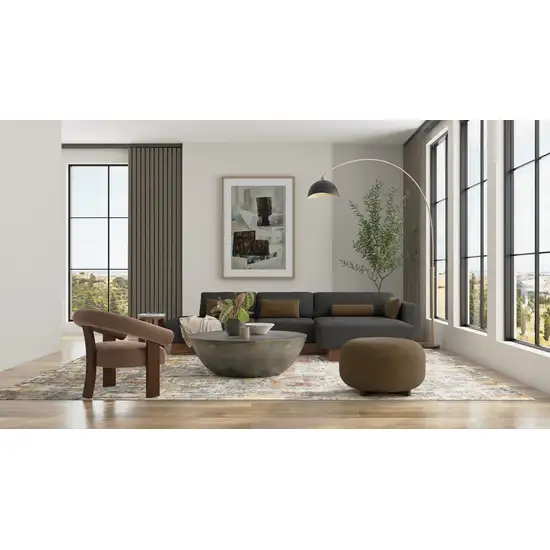 Blue And Ivory Abstract Hand Woven Area Rug Photo 5