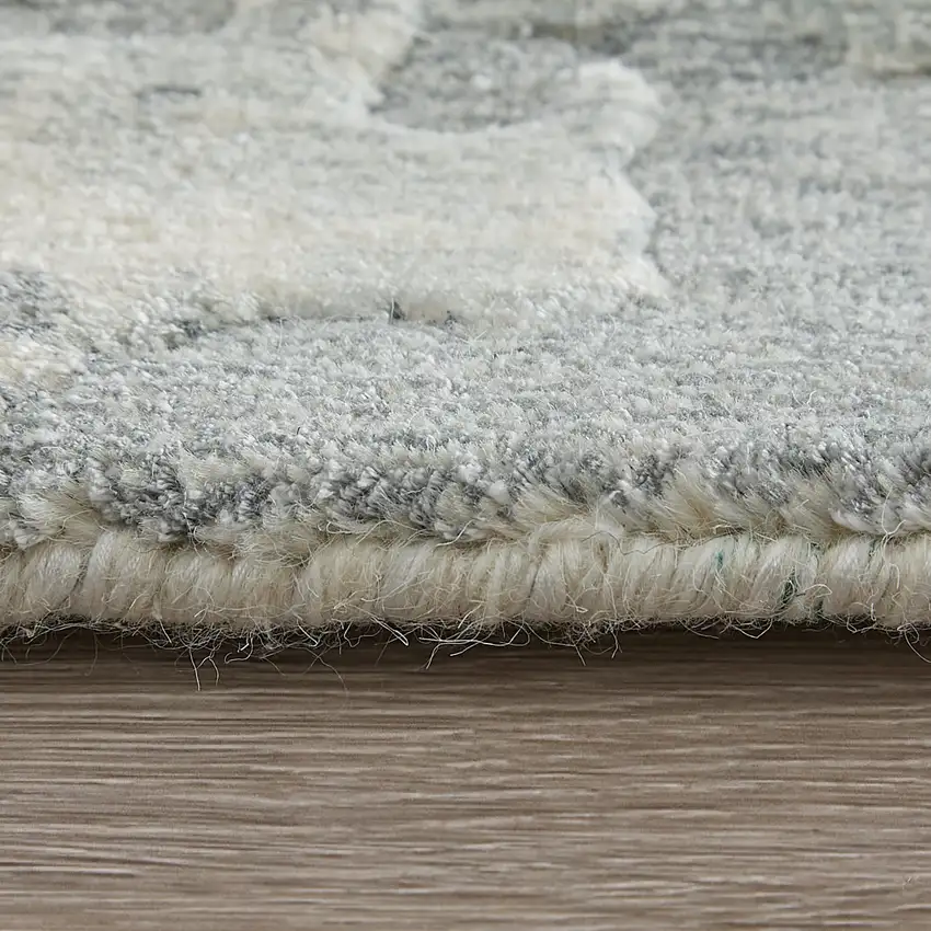 Blue And Ivory Abstract Hand Woven Area Rug Photo 2