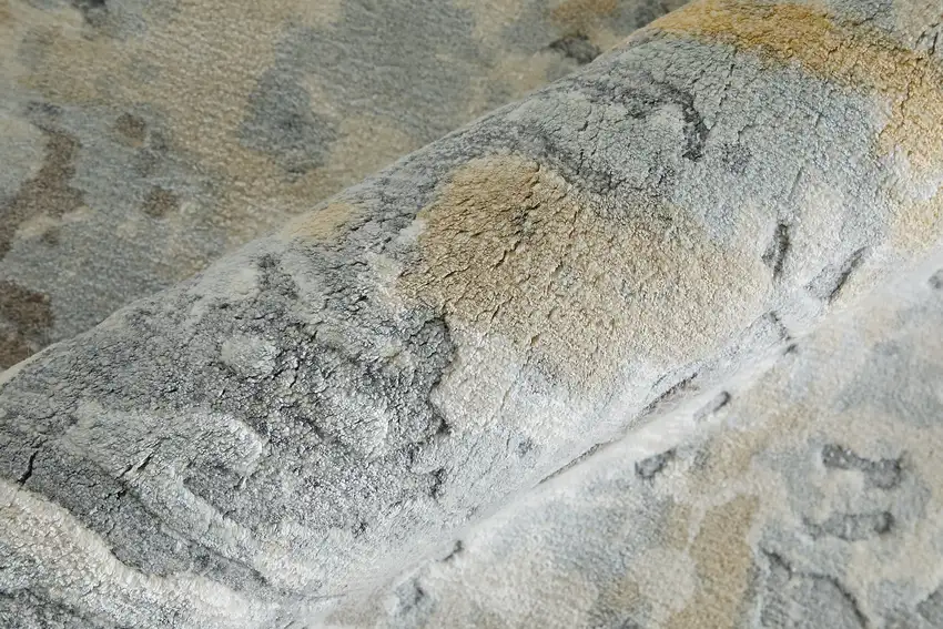 Blue And Ivory Abstract Hand Woven Area Rug Photo 9