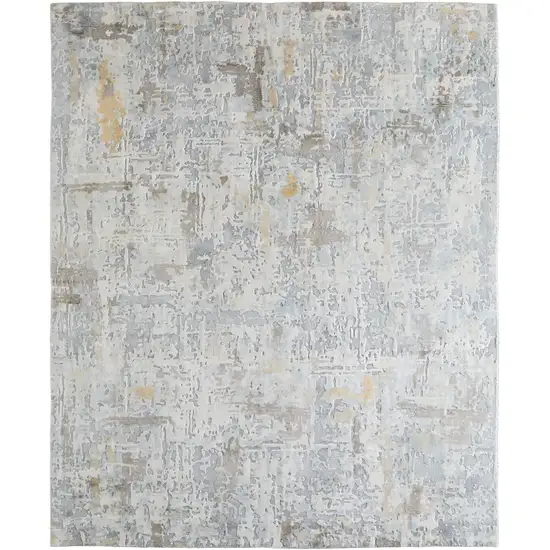 Blue And Ivory Abstract Hand Woven Area Rug Photo 7