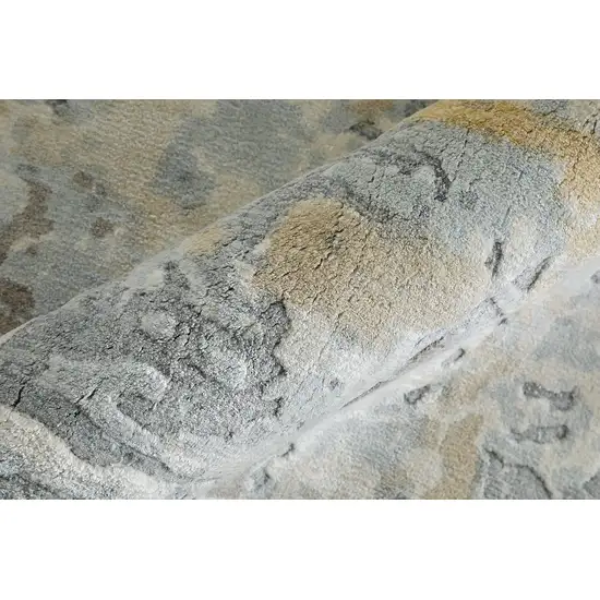 Blue And Ivory Abstract Hand Woven Area Rug Photo 9