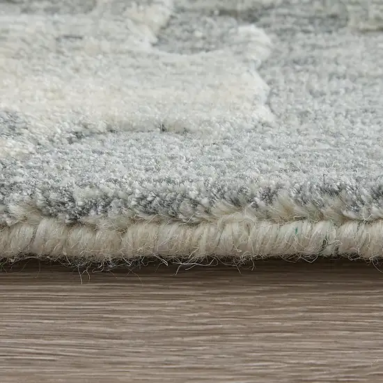 Blue And Ivory Abstract Hand Woven Area Rug Photo 2