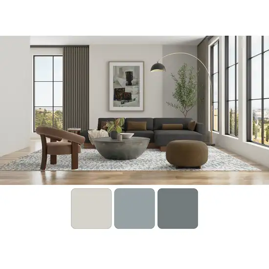 Blue And Ivory Abstract Hand Woven Area Rug Photo 6