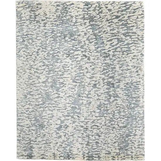 Blue And Ivory Abstract Hand Woven Area Rug Photo 7