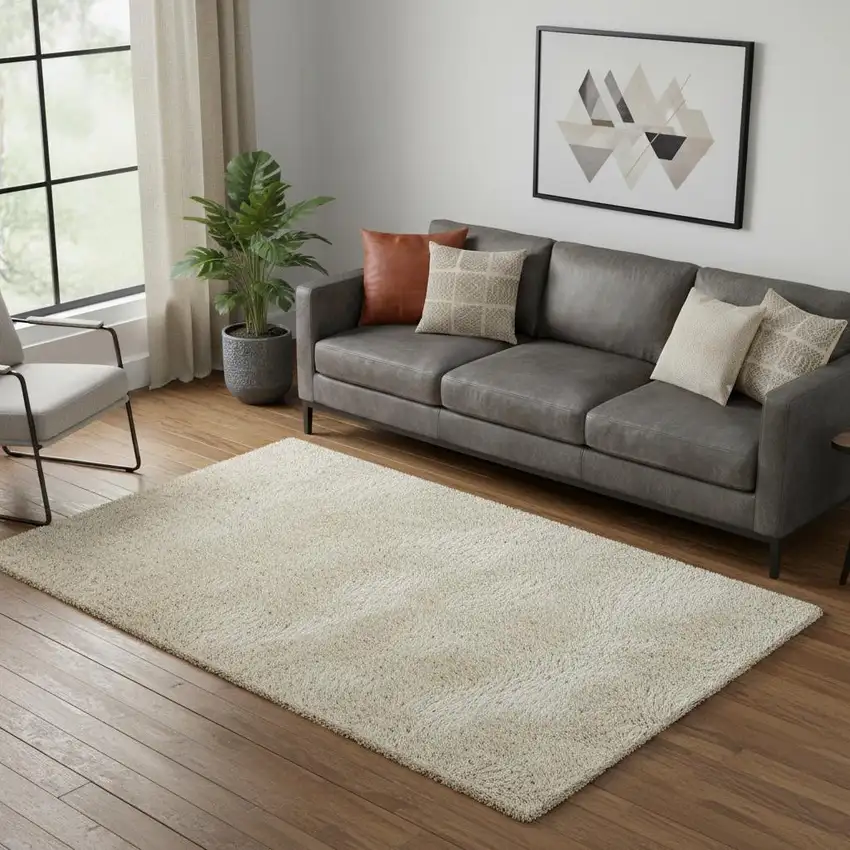 Blue And Ivory Abstract Hand Woven Area Rug Photo 1