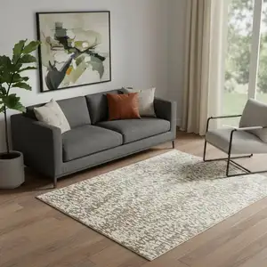 Photo of Blue And Ivory Abstract Hand Woven Area Rug