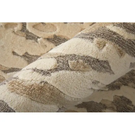 Blue And Ivory Abstract Hand Woven Area Rug Photo 8