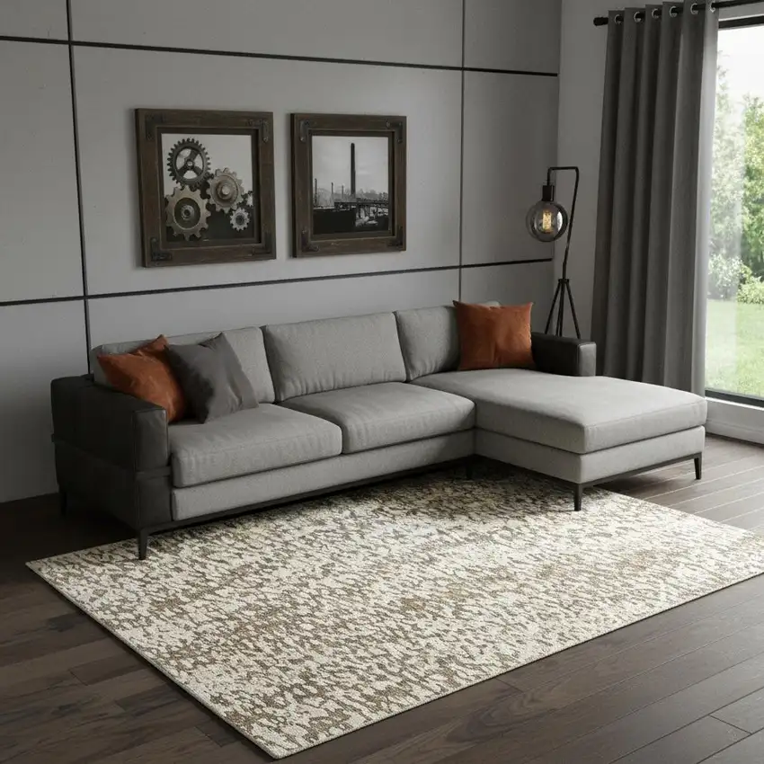 Blue And Ivory Abstract Hand Woven Area Rug Photo 1