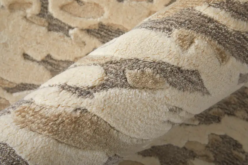 Blue And Ivory Abstract Hand Woven Area Rug Photo 8