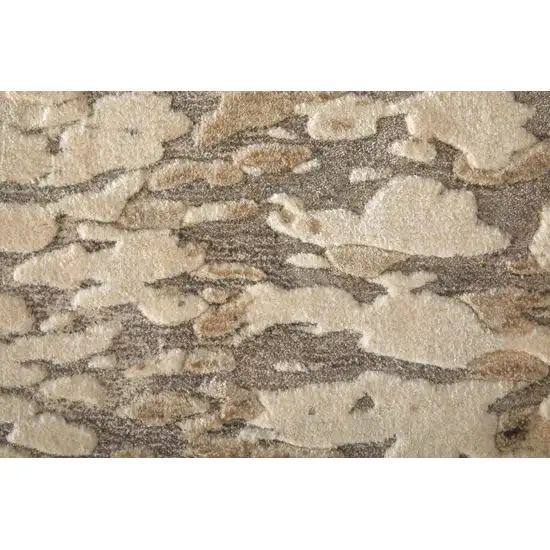 Blue And Ivory Abstract Hand Woven Area Rug Photo 9