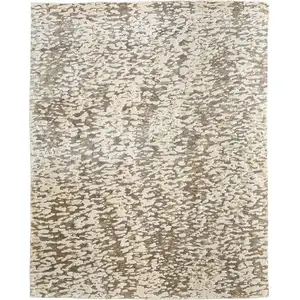 Photo of Blue And Ivory Abstract Hand Woven Area Rug