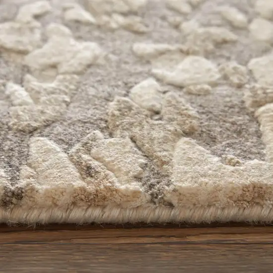Blue And Ivory Abstract Hand Woven Area Rug Photo 9