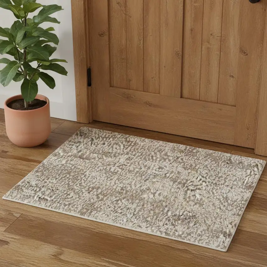 Blue And Ivory Abstract Hand Woven Area Rug Photo 1