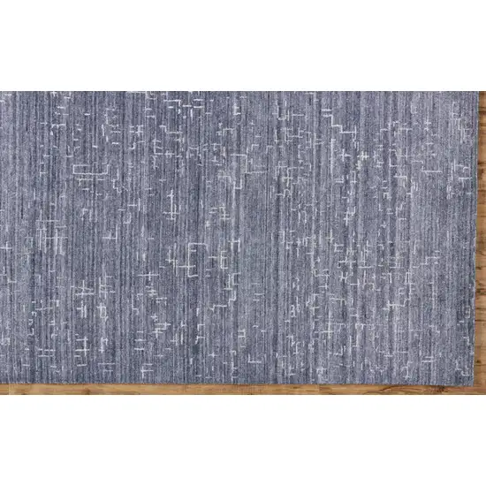 Blue And Ivory Abstract Hand Woven Area Rug Photo 8