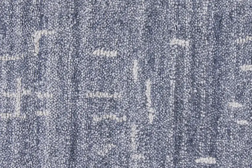 Blue And Ivory Abstract Hand Woven Area Rug Photo 8