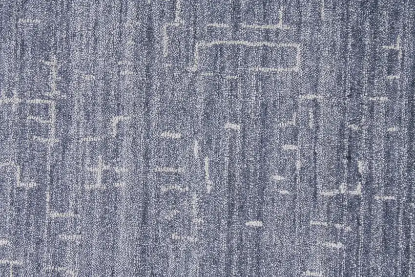 Blue And Ivory Abstract Hand Woven Area Rug Photo 9
