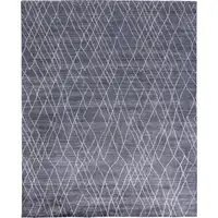 Photo of Blue And Ivory Abstract Hand Woven Area Rug