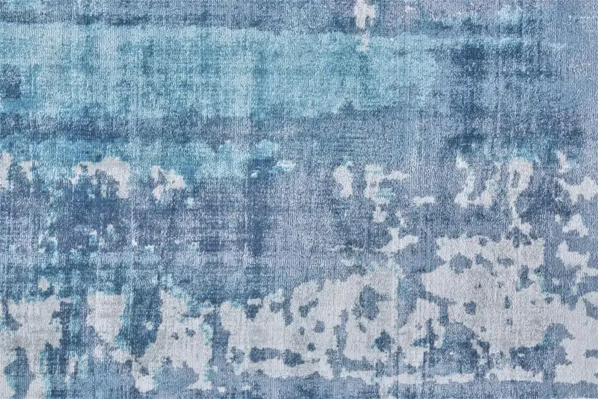 Blue And Ivory Abstract Hand Woven Area Rug Photo 4
