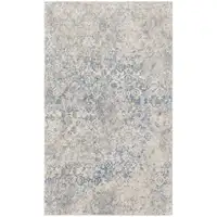 Photo of Blue And Ivory Abstract Power Loom Distressed Area Rug