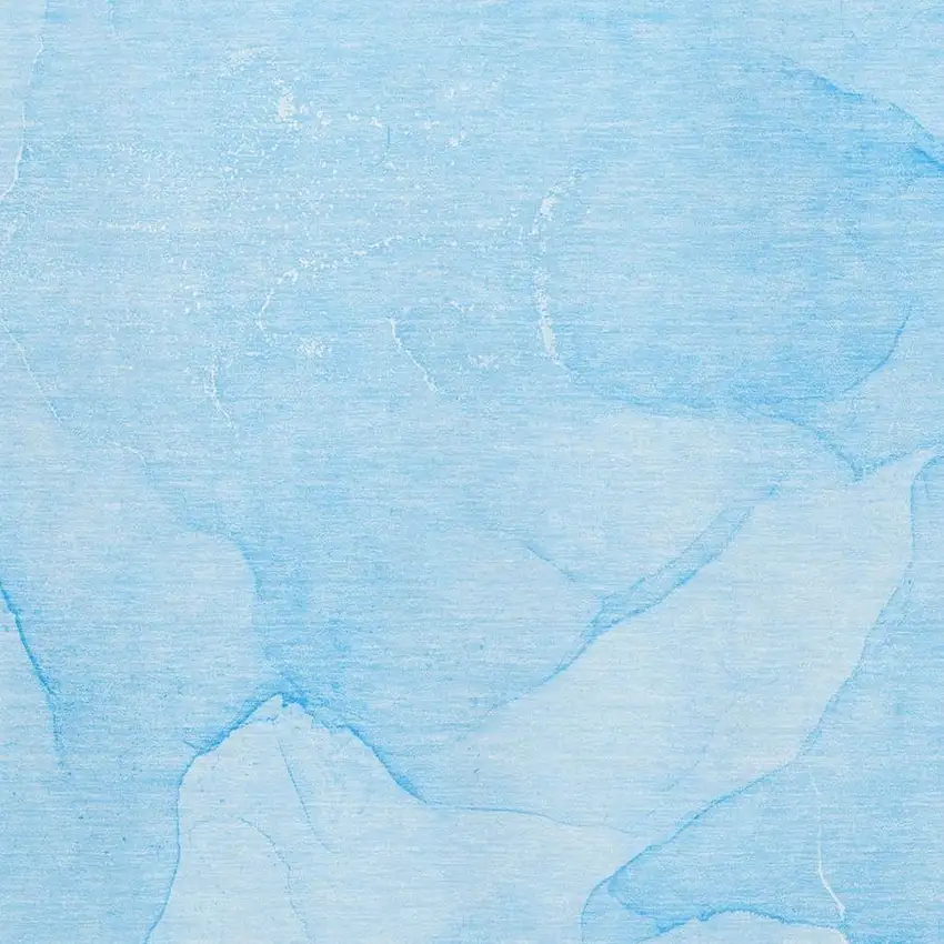 Blue And Ivory Abstract Washable Area Rug With UV Protection Photo 3