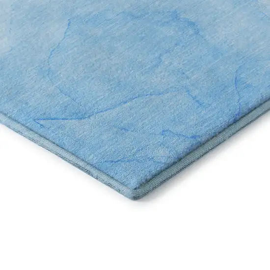 Blue And Ivory Abstract Washable Area Rug With UV Protection Photo 8