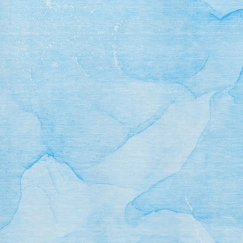 Blue And Ivory Abstract Washable Area Rug With UV Protection Photo 3