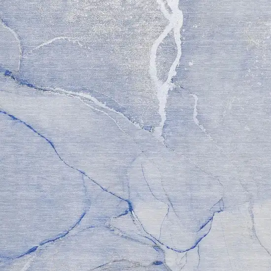 Blue And Ivory Abstract Washable Area Rug With UV Protection Photo 3