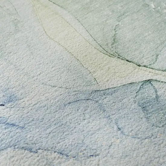 Blue And Ivory Abstract Washable Area Rug With UV Protection Photo 8