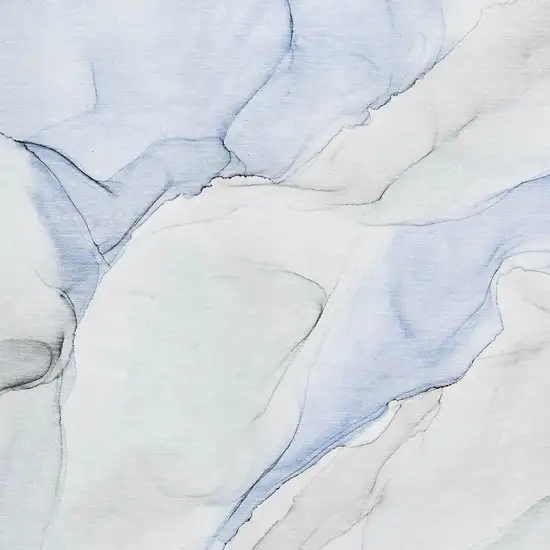 Blue And Ivory Abstract Washable Area Rug With UV Protection Photo 3