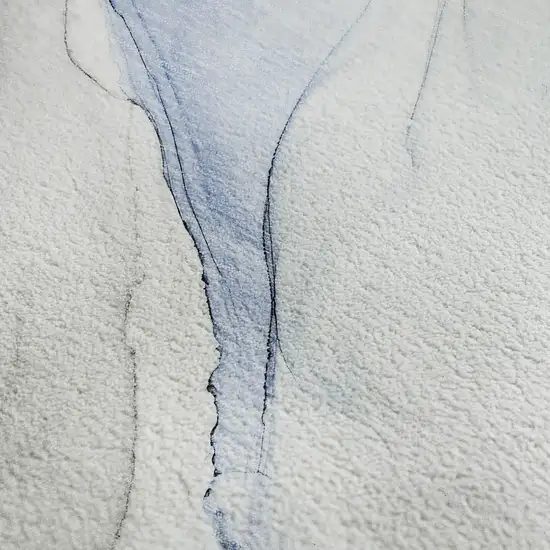 Blue And Ivory Abstract Washable Area Rug With UV Protection Photo 5