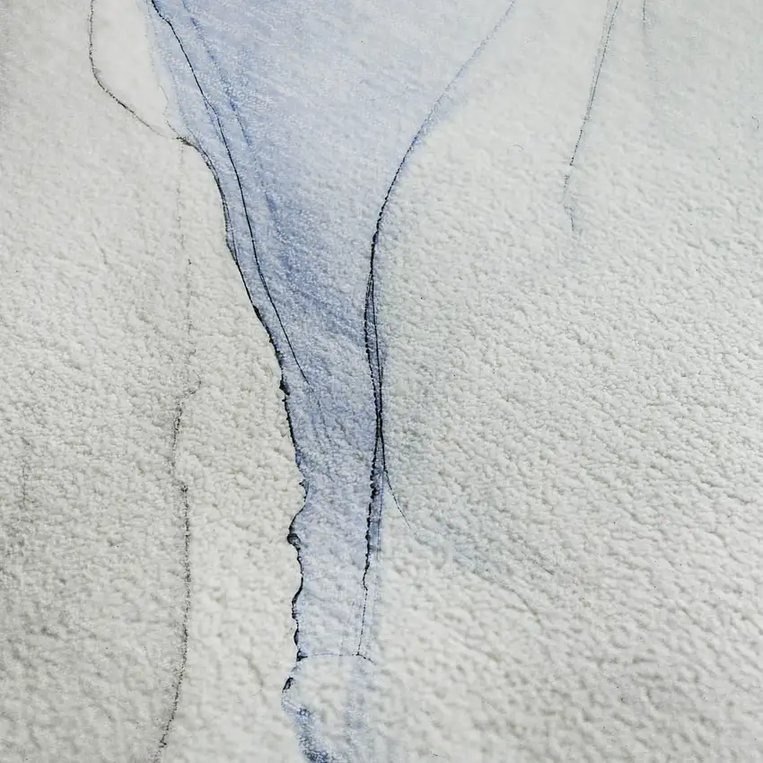 Blue And Ivory Abstract Washable Area Rug With UV Protection Photo 5