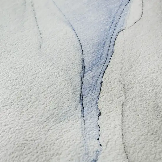 Blue And Ivory Abstract Washable Area Rug With UV Protection Photo 9