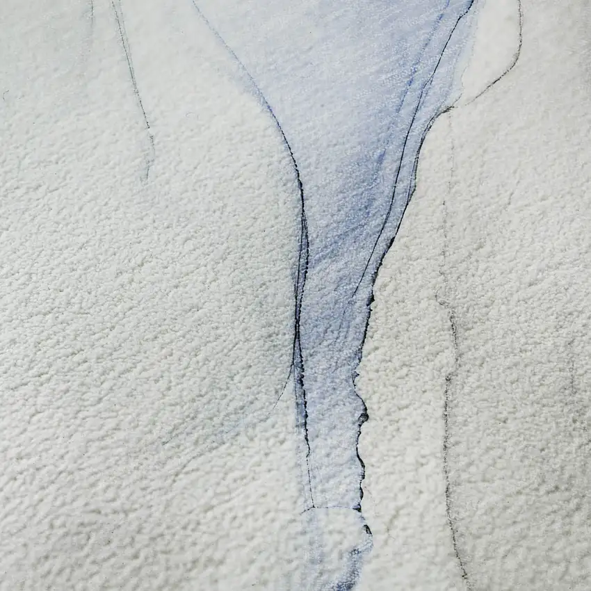 Blue And Ivory Abstract Washable Area Rug With UV Protection Photo 9
