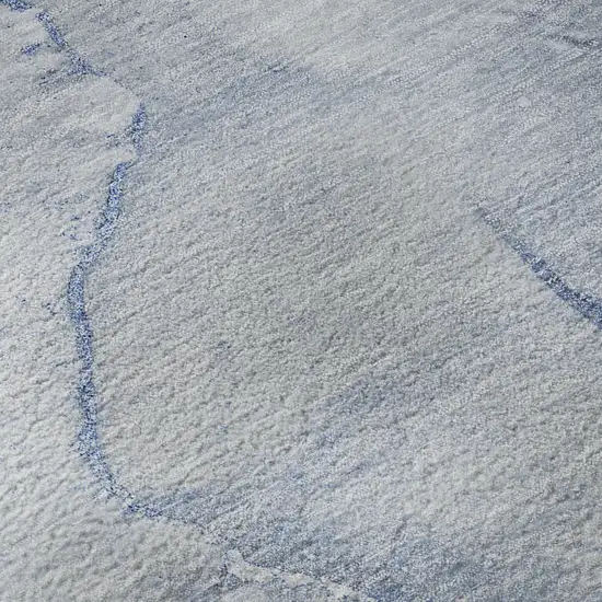 Blue And Ivory Abstract Washable Area Rug With UV Protection Photo 3