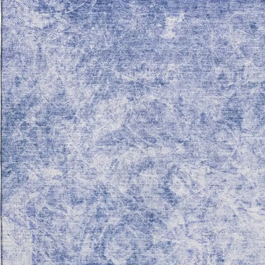 Blue And Ivory Abstract Washable Area Rug With UV Protection Photo 2