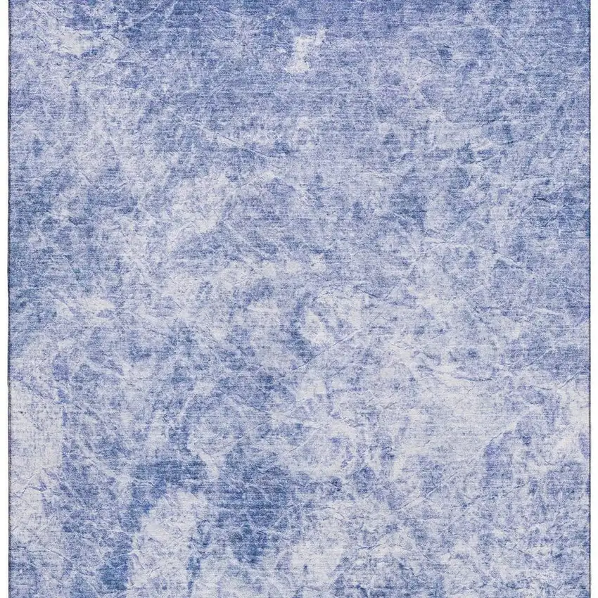 Blue And Ivory Abstract Washable Area Rug With UV Protection Photo 3
