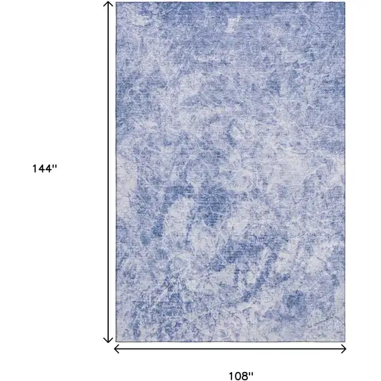Blue And Ivory Abstract Washable Area Rug With UV Protection Photo 3