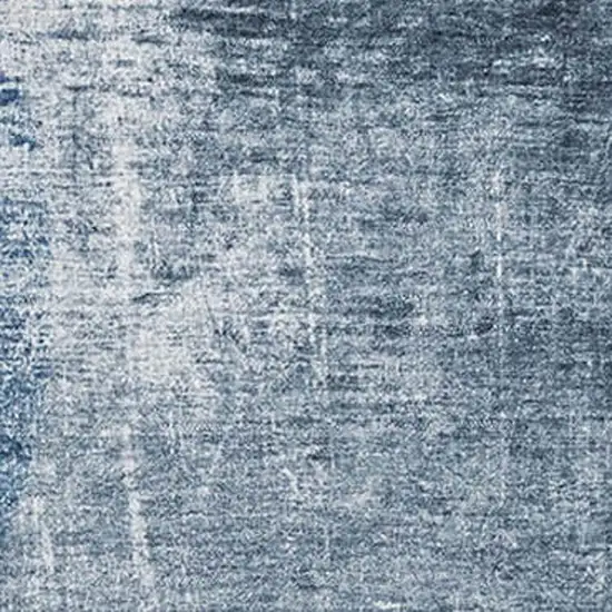 Blue And Ivory Abstract Washable Area Rug With UV Protection Photo 2